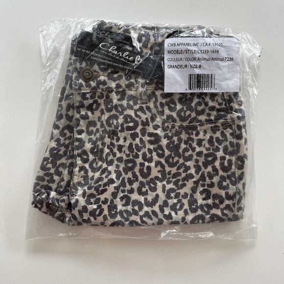 Charlie B Collection Animal Print Denim Jeans - Picture 5 of 7